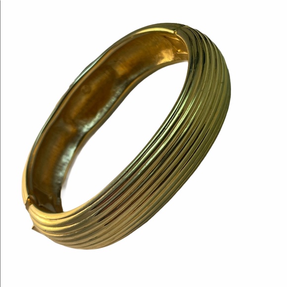 Vintage C1980s Swarovski Swan authentic Gold finish heavy crystal bangle - Picture 4 of 5